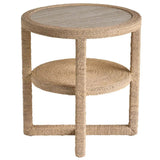 Oasis Round End Table, Abaca