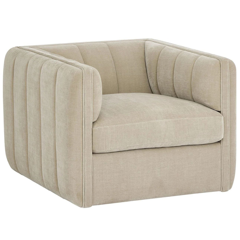 Vesta Swivel Chair, Silken Fog