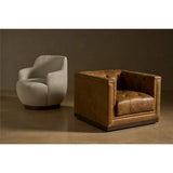 Quinn Leather Swivel Chair, Winchester Sycamore