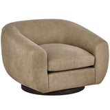 Fitz Leather Swivel Chair, Vail Toffee