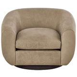 Fitz Leather Swivel Chair, Vail Toffee