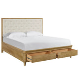 Birchaven Brindle Upholstered Storage Bed, Bilma Natural
