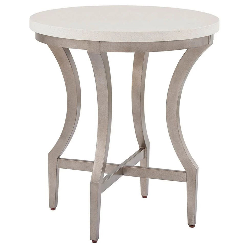 Birchaven Round End Table, White Quartz