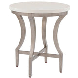 Birchaven Round End Table, White Quartz