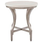 Birchaven Round End Table, White Quartz