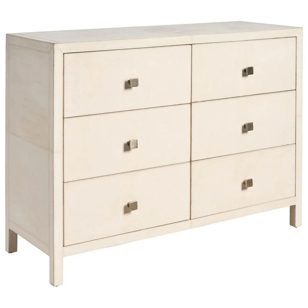 Lira 6 Drawer Dresser, Grey Leather