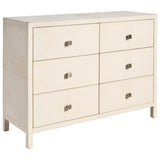 Lira 6 Drawer Dresser, Grey Leather