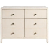 Lira 6 Drawer Dresser, Grey Leather