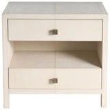 Lira 2 Drawer Nightstand, Grey Leather