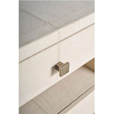 Lira 2 Drawer Nightstand, Grey Leather