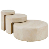 Nimbus Nesting Table, Faux Travertine