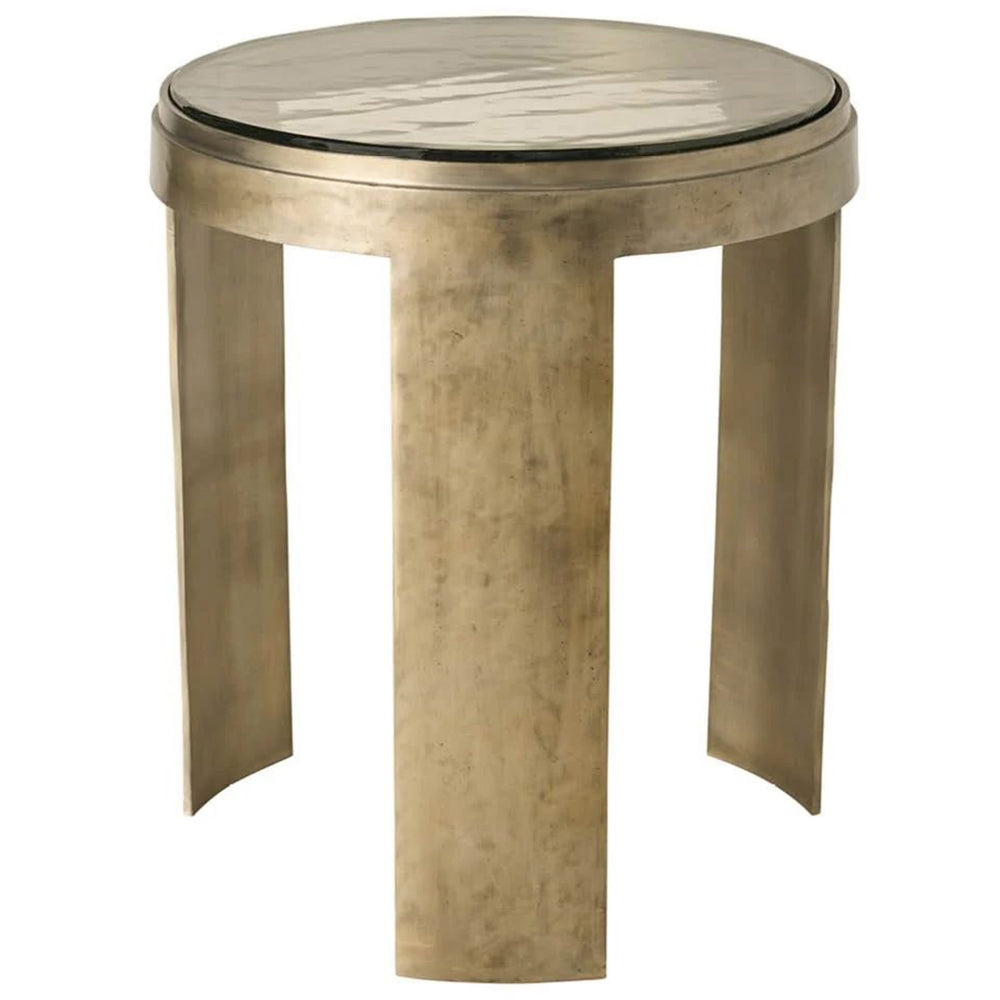 Nuvola Round End Table, Antique Zinc