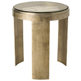 Nuvola Round End Table, Antique Zinc