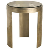 Nuvola Round End Table, Antique Zinc