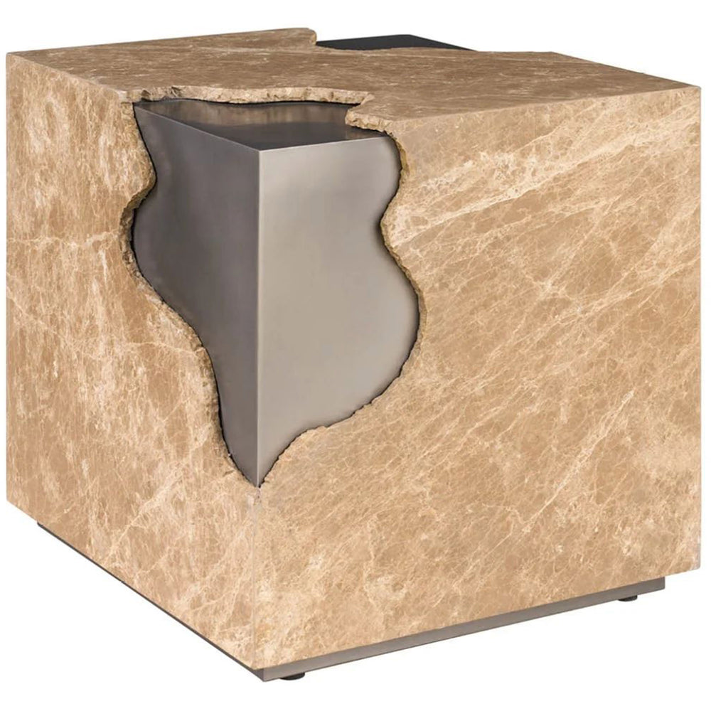 Mirage End Table, Light Emperador