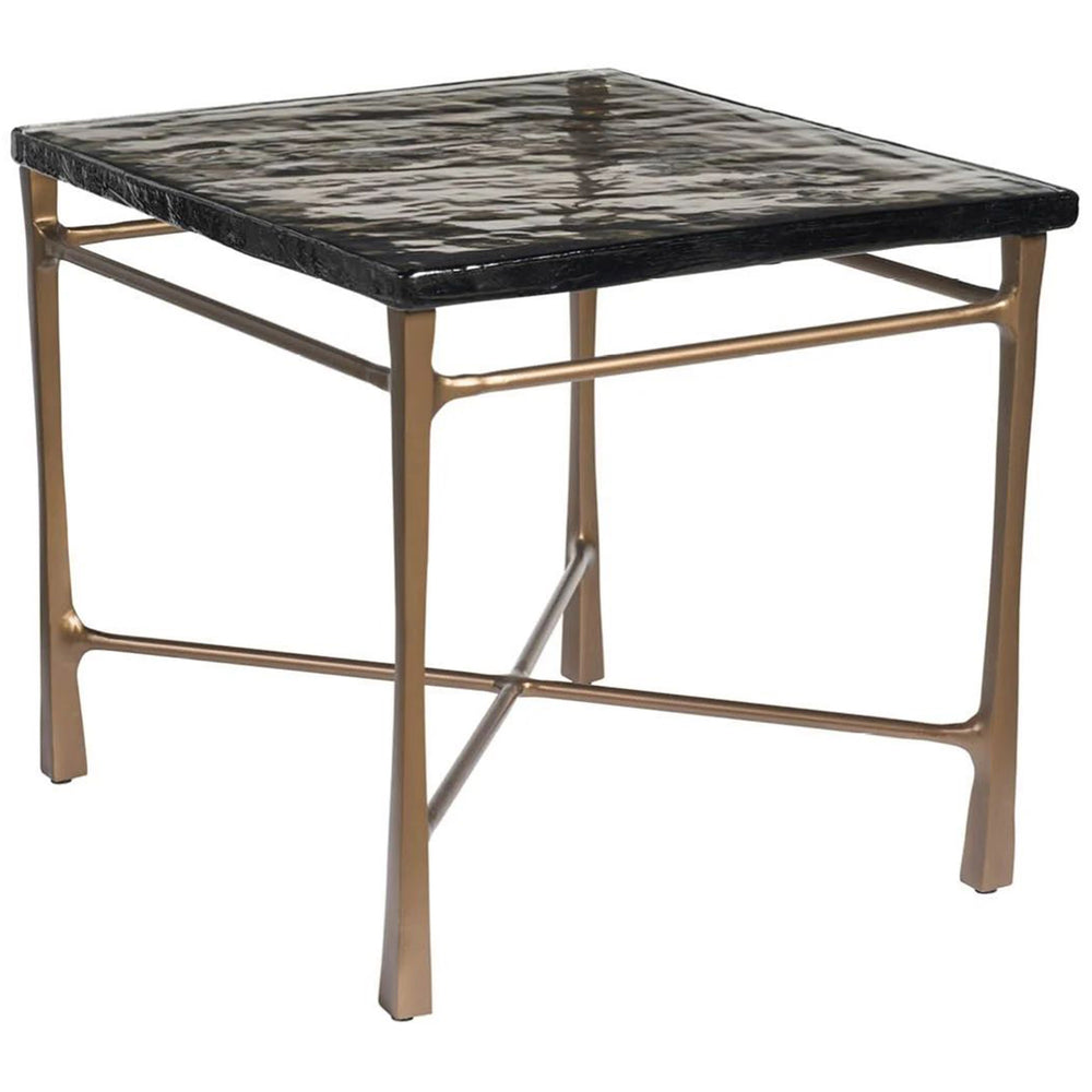 Cirrus End Table, Antique Brass