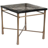 Cirrus End Table, Antique Brass