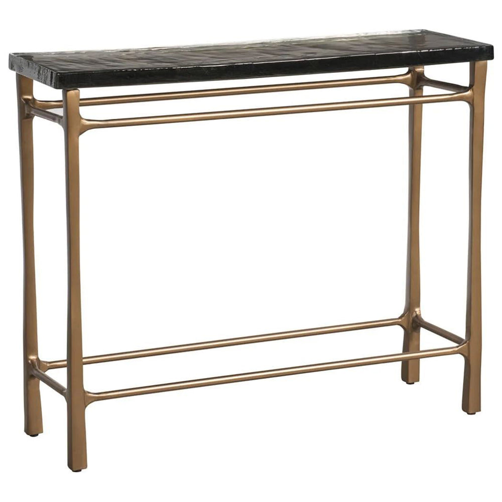 Cirrus Console Table, Antique Brass