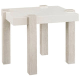 Modern Rectangular End Table, White Quartz