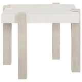 Modern Rectangular End Table, White Quartz