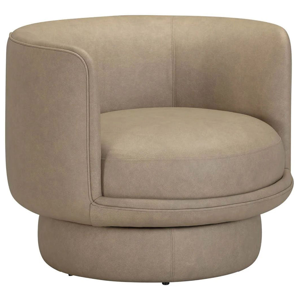 Deke Leather Swivel Chair, Frontier Caribou