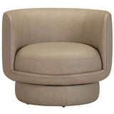Deke Leather Swivel Chair, Frontier Caribou