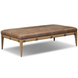 Ulrick Leather Ottoman, Palermo Cigar by Four Hands-Furniture - Benches-High Fashion Home