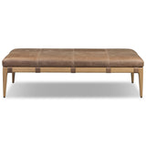Ulrick Leather Ottoman, Palermo Cigar by Four Hands-Furniture - Benches-High Fashion Home