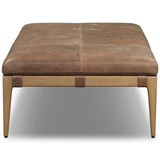 Ulrick Leather Ottoman, Palermo Cigar by Four Hands-Furniture - Benches-High Fashion Home