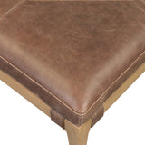 Ulrick Leather Ottoman, Palermo Cigar by Four Hands-Furniture - Benches-High Fashion Home
