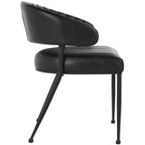 Umbria Leather Dining Chair, Jet Black, Set of 2-Furniture - Dining-High Fashion Home