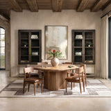 Alvaro Leather Dining Chair Set of 2, Golden Wheat-Furniture - Dining-High Fashion Home