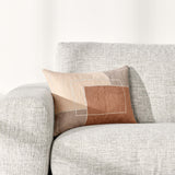 Reid Lumbar Pillow, Taupe/Penny Brown-High Fashion Home