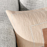 Reid Lumbar Pillow, Taupe/Penny Brown-High Fashion Home