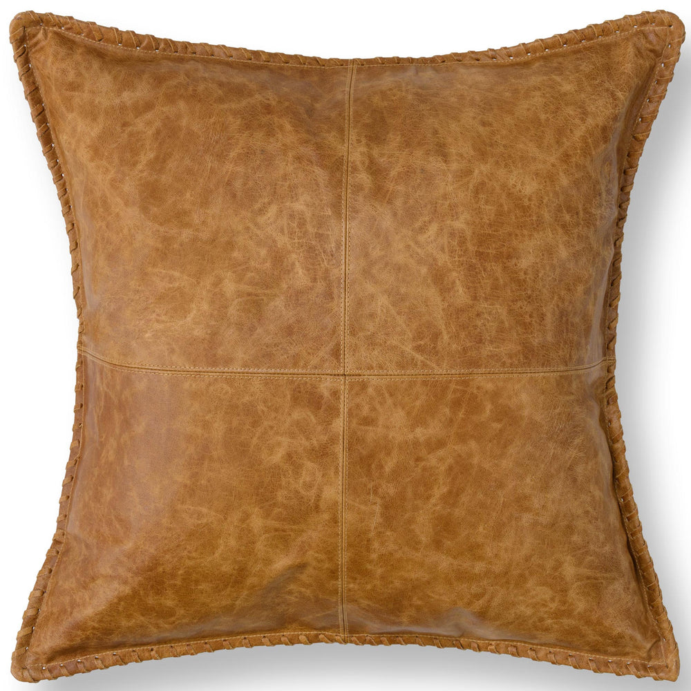 Weston Leather Pillow, Chestnut, Set of 2