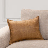 Weston Leather Lumbar Pillow, Chestnut, Set of 2