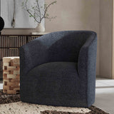 Valencia Swivel Chair, Blue-Furniture - Chairs-High Fashion Home