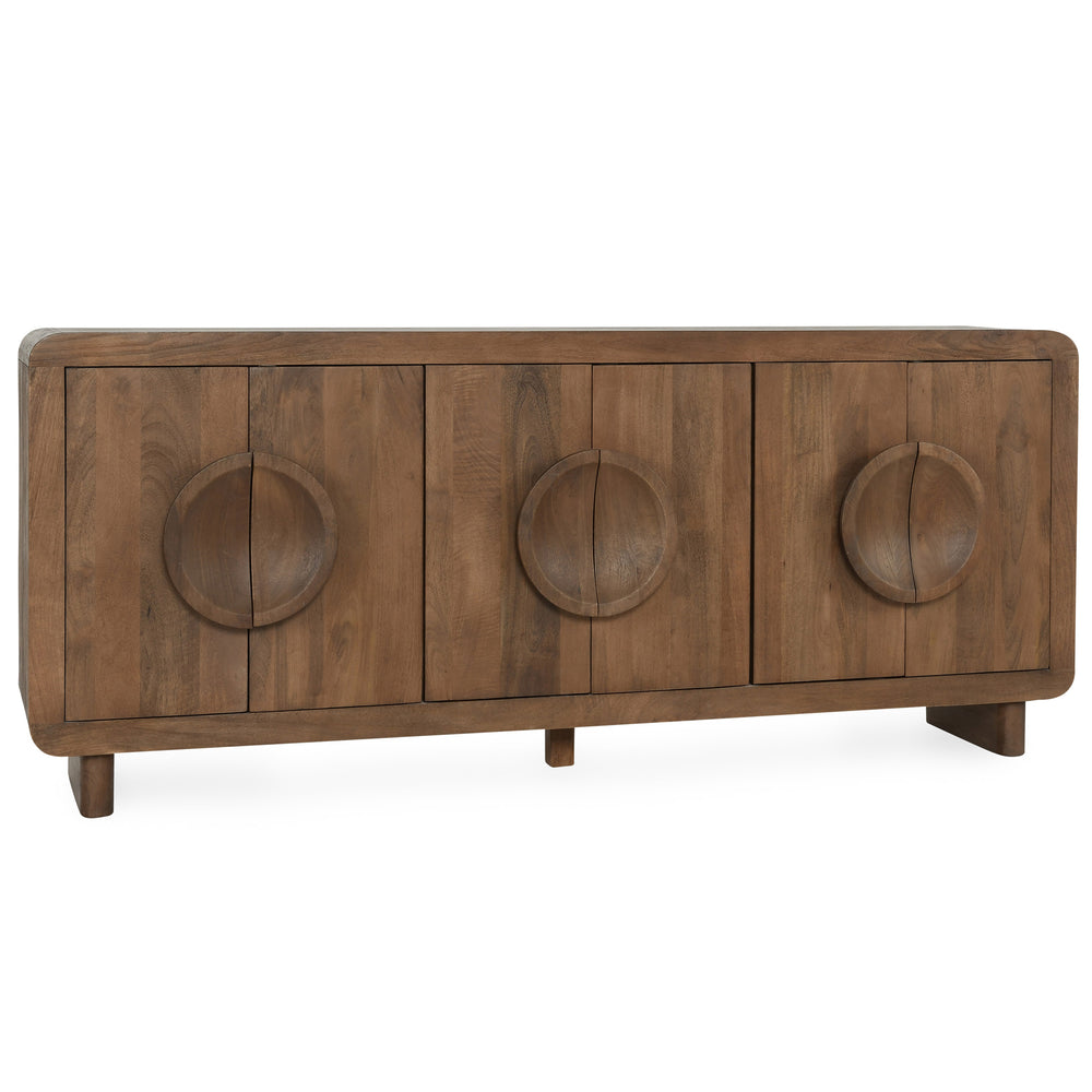 Vally 6 Door Buffet, Brown-Furniture - Storage-High Fashion Home