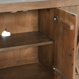 Vally 6 Door Buffet, Brown-Furniture - Storage-High Fashion Home