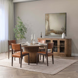 Vander Round Dining Table, Tawny Brown-Furniture - Dining-High Fashion Home