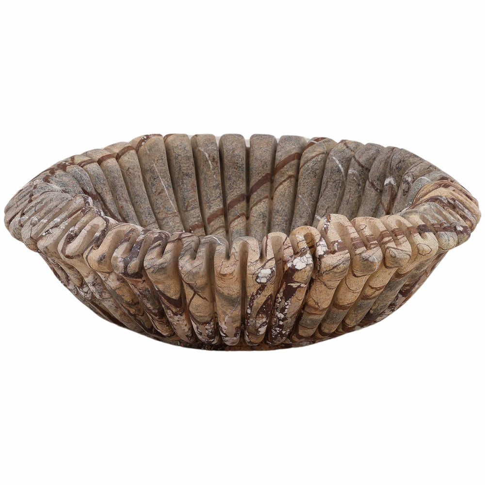 Vanguard Marble Bowl, Brown-Accessories-High Fashion Home