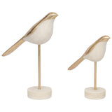 Vara Bird Statuary, White/Gold, Set of 2-Accessories-High Fashion Home