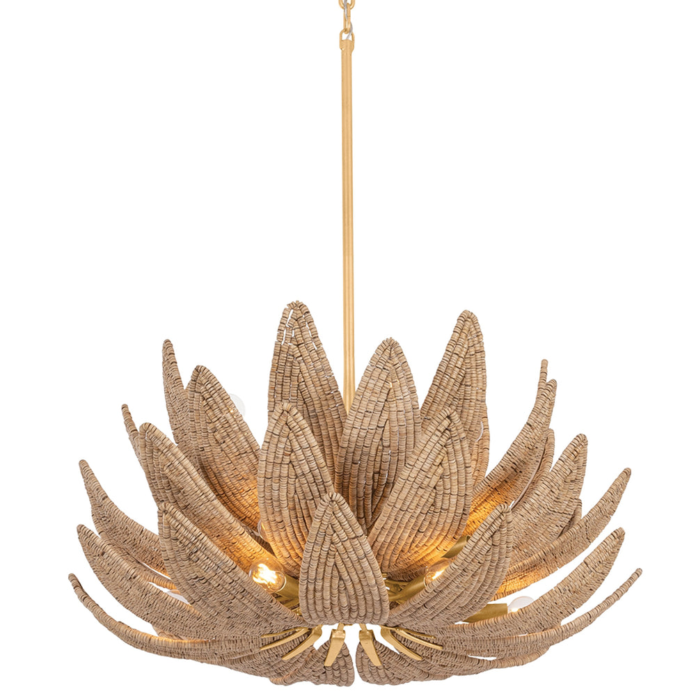 Varanasi 14 Light Chandelier, Vintage Gold Leaf