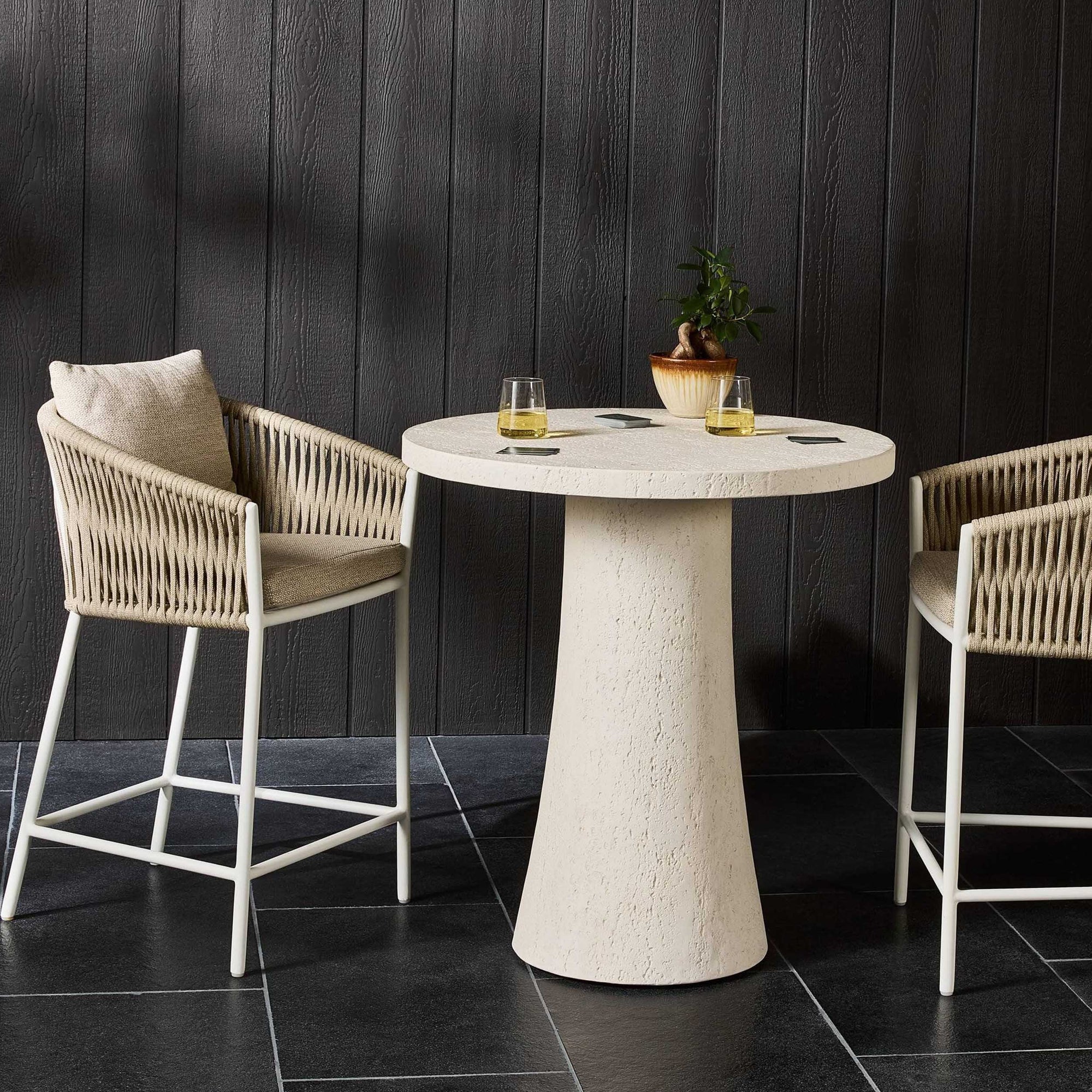 Varda Outdoor Bar & Counter Table, Ivory by Four hands – High Fashion Home