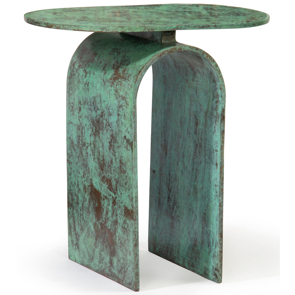 Vault Side Table, Green Patina