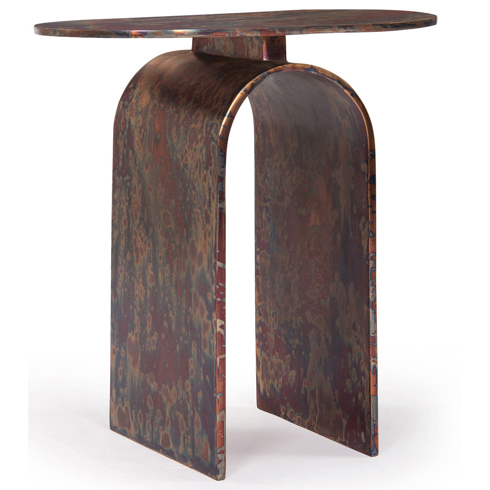 Vault Side Table, Oxidized