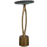 Veda Accent Table, Antique Brass-Furniture - Accent Tables-High Fashion Home