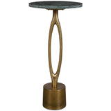 Veda Accent Table, Antique Brass-Furniture - Accent Tables-High Fashion Home