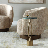 Veda Accent Table, Antique Brass-Furniture - Accent Tables-High Fashion Home