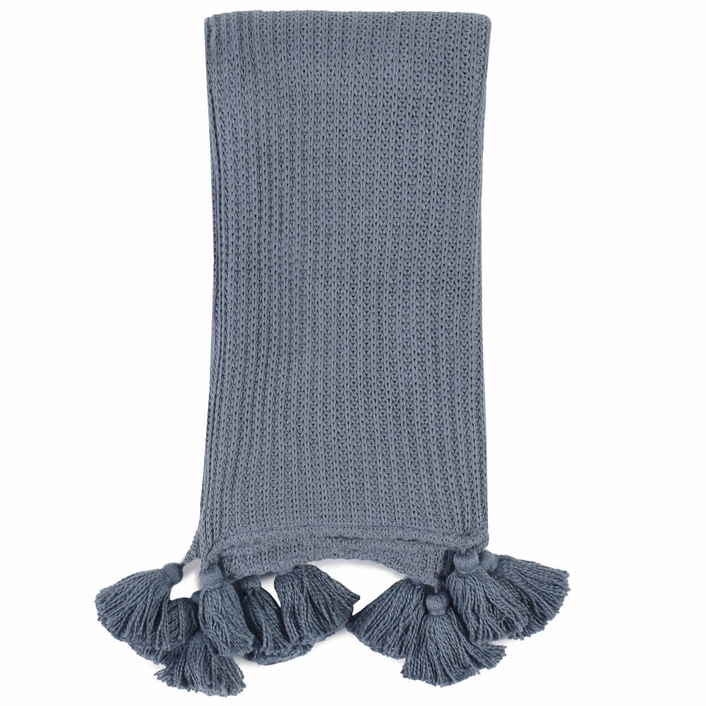 Veda Throw, Sea Fog Blue